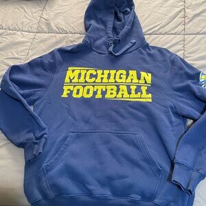 Michigan Football Blue Pullover Hoodie